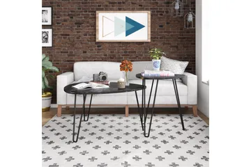 AtHena Settbord Svart/Marmormønster - Novogratz - Møbler - Bord - Avlastningsbord & sidobord - Settbord