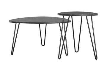 AtHena Settbord Svart/Marmormønster - Novogratz - Møbler - Bord - Avlastningsbord & sidobord - Settbord