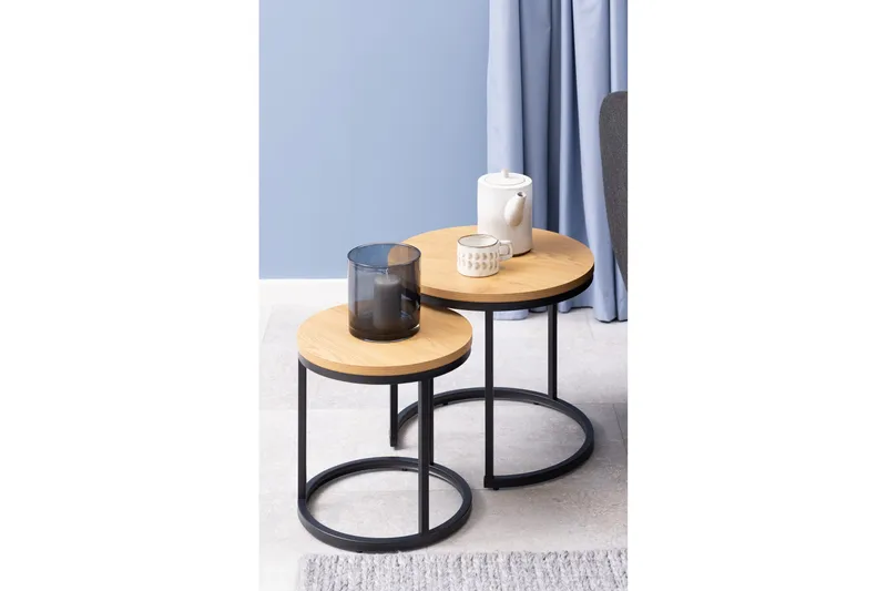 Belgrat Satsbord Rund - Natur - Møbler - Bord - Avlastningsbord & sidobord - Settbord