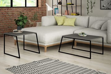 BodSjø Settbord 88 cm 2 Bord - Grå/Svart - Møbler - Bord - Avlastningsbord & sidobord - Settbord