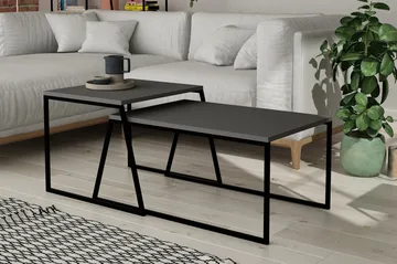 BodSjø Settbord 88 cm 2 Bord - Grå/Svart - Møbler - Bord - Avlastningsbord & sidobord - Settbord