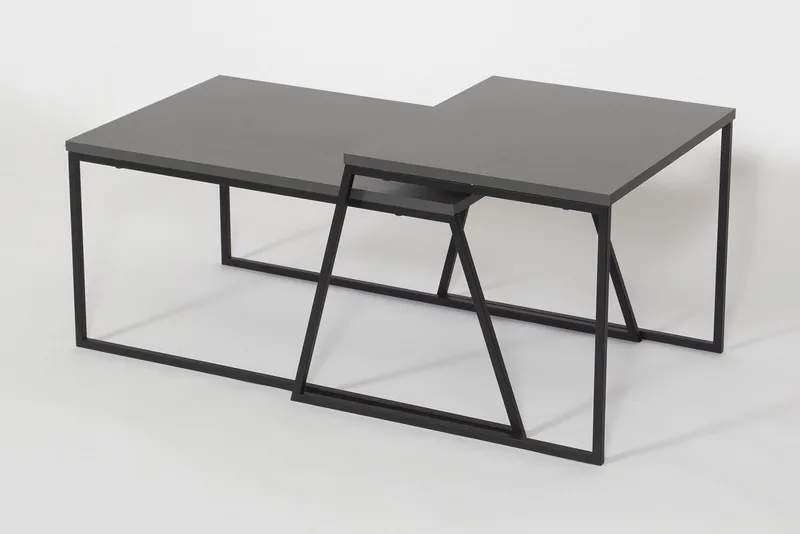 BodSjø Settbord 88 cm 2 Bord - Grå/Svart - Møbler - Bord - Avlastningsbord & sidobord - Settbord