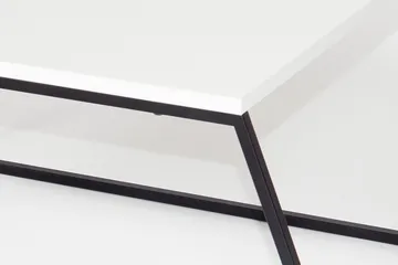 Bodsjö Rektangulært Settbord 88 cm i Metall med Steinutseende - Hvit - Møbler - Bord - Avlastningsbord & sidobord - Settbord