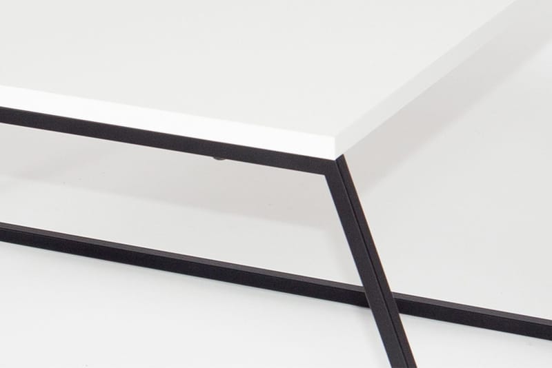 Bodsjö Rektangulært Settbord 88 cm i Metall med Steinutseende - Hvit - Møbler - Bord - Avlastningsbord & sidobord - Settbord