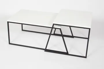 Bodsjö Rektangulært Settbord 88 cm i Metall med Steinutseende - Hvit - Møbler - Bord - Avlastningsbord & sidobord - Settbord