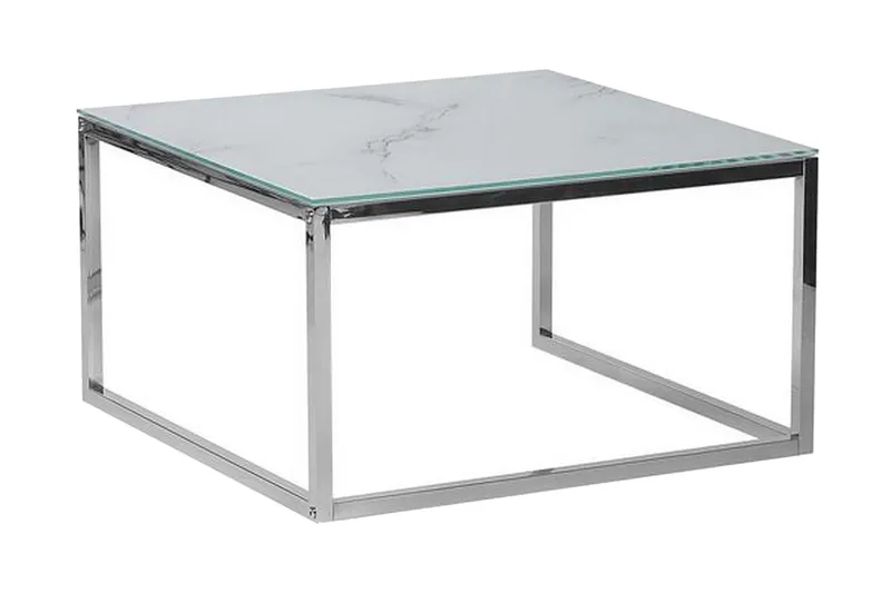 Breasa Settbord 60 cm Marmormønster - Hvit/Sølv - Møbler - Bord - Avlastningsbord & sidobord - Settbord