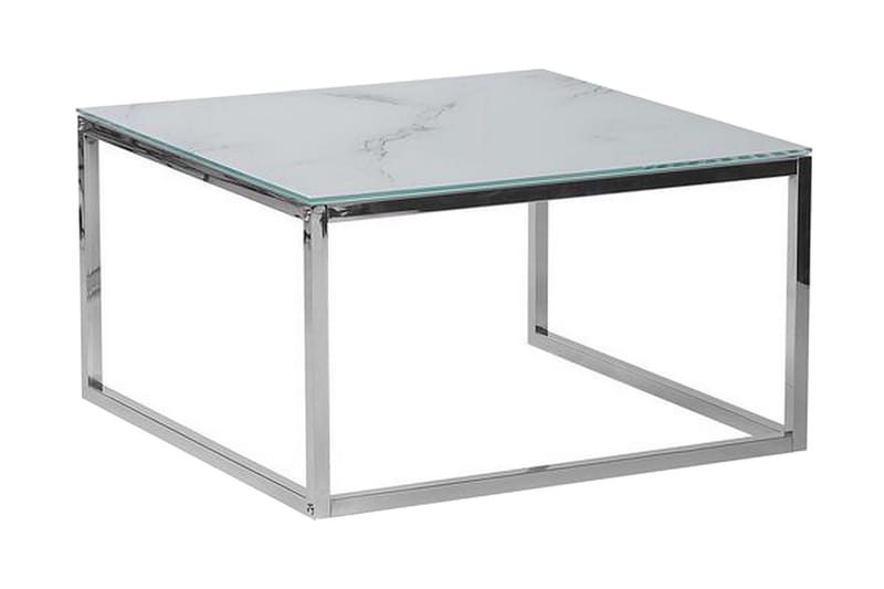 Breasa Settbord 60 cm Marmormønster - Hvit/Sølv - Møbler - Bord - Avlastningsbord & sidobord - Settbord