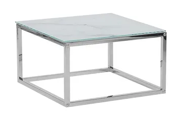 Breasa Settbord 60 cm Marmormønster - Hvit/Sølv - Møbler - Bord - Avlastningsbord & sidobord - Settbord