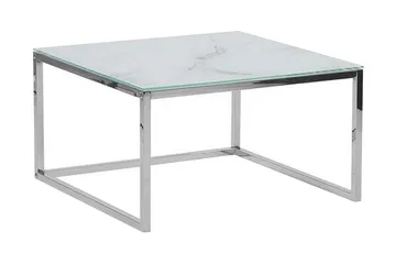 Breasa Settbord 60 cm Marmormønster - Hvit/Sølv - Møbler - Bord - Avlastningsbord & sidobord - Settbord