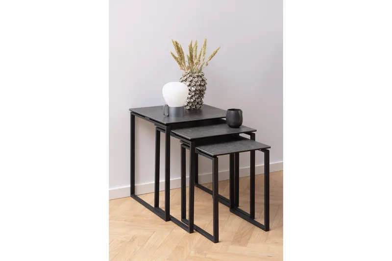 Cynthia Settbord - Sort - Møbler - Bord - Avlastningsbord & sidobord - Settbord