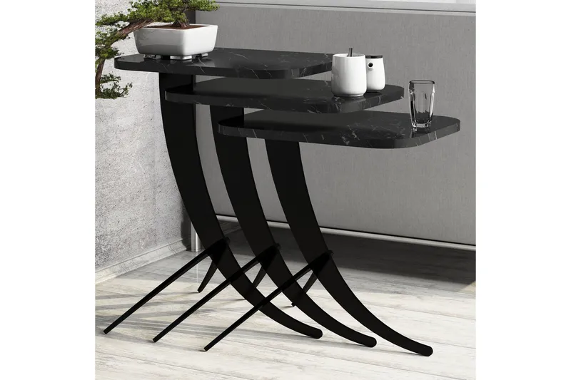 Erykah Settbord 45 cm - Svart - Møbler - Bord - Avlastningsbord & sidobord - Settbord