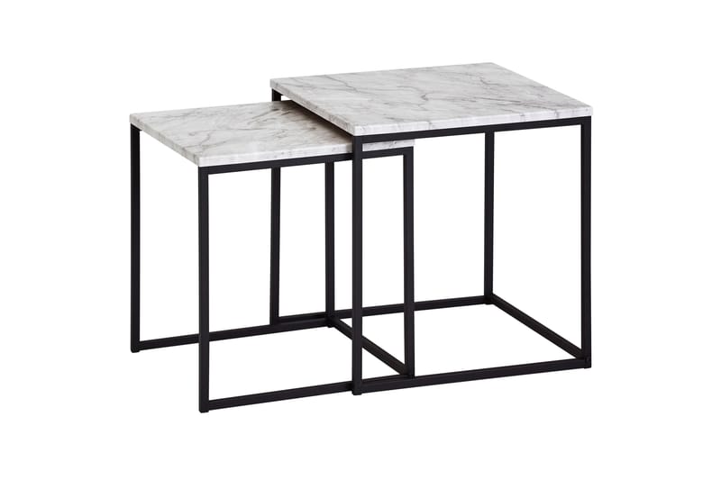 Settbord Gereline 40 cm Marmormønster 2 Bord - Settbord - Sofabord & salongbord - Marmorbord