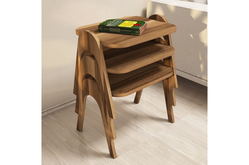 Hovdane Settbord 49 cm 3 Bord - Brun - Møbler - Bord - Avlastningsbord & sidobord - Settbord