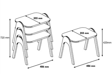 Hovdane Settbord 49 cm 3 Bord - Brun - Møbler - Bord - Avlastningsbord & sidobord - Settbord