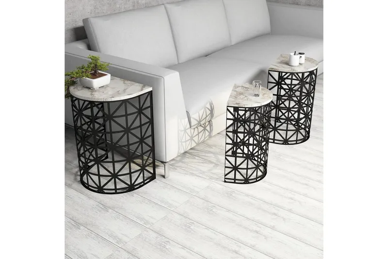 Koraleigh Settbord 46 cm - Hvit - Møbler - Bord - Avlastningsbord & sidobord - Settbord