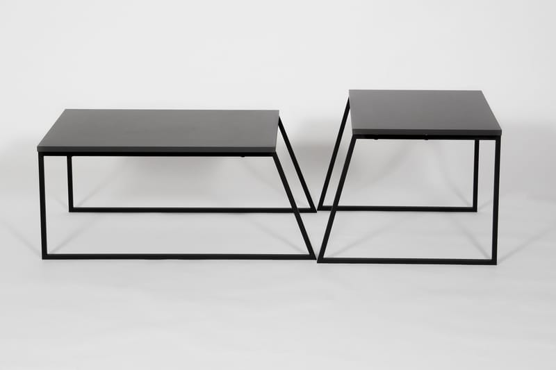 Settbord Lindome 88 cm 2 Bord - Grå/Svart - Sofabord & salongbord - Settbord