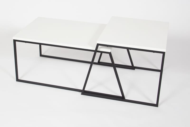 Settbord Lindome 88 cm 2 Bord - Hvit - Sofabord & salongbord - Settbord