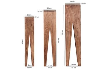 Monseratt Settbord 3-pk - Brun - Møbler - Bord - Avlastningsbord & sidobord - Settbord