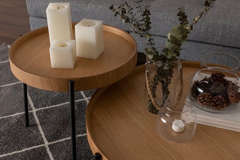 Rachida Settbord - Naturell - Møbler - Bord - Avlastningsbord & sidobord - Settbord