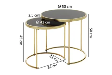 Satsbord Wohnling Guld - Møbler - Bord - Avlastningsbord & sidobord - Settbord