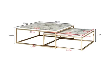 Satsbord Wohnling Vit, Grå, Guld - Møbler - Bord - Avlastningsbord & sidobord - Settbord