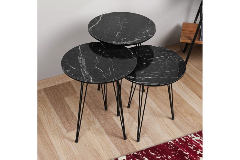 Settbord Lostetter 45 cm - Grå | Svart - Sofabord & salongbord - Settbord