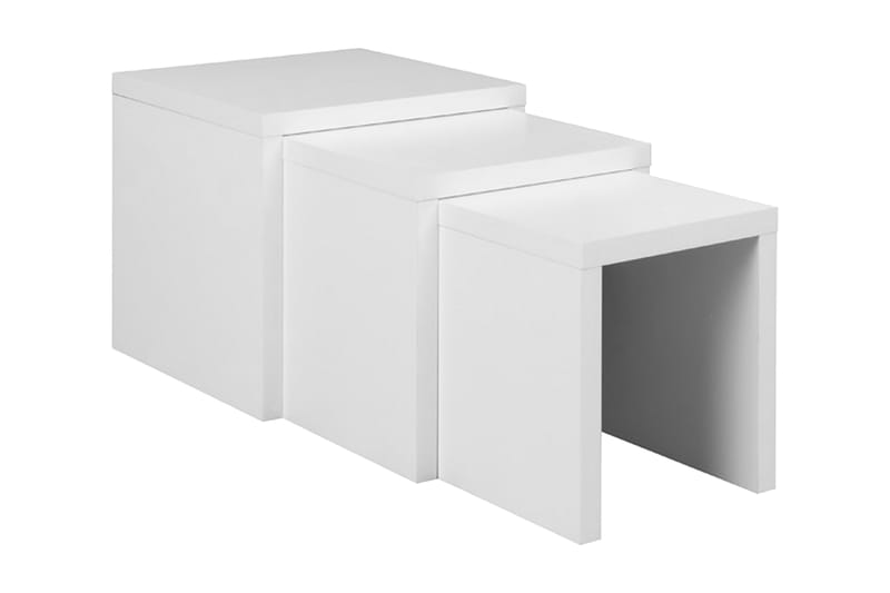 Settbord Therwil 55 cm 3 Bord - Hvit - Settbord - Sofabord & salongbord