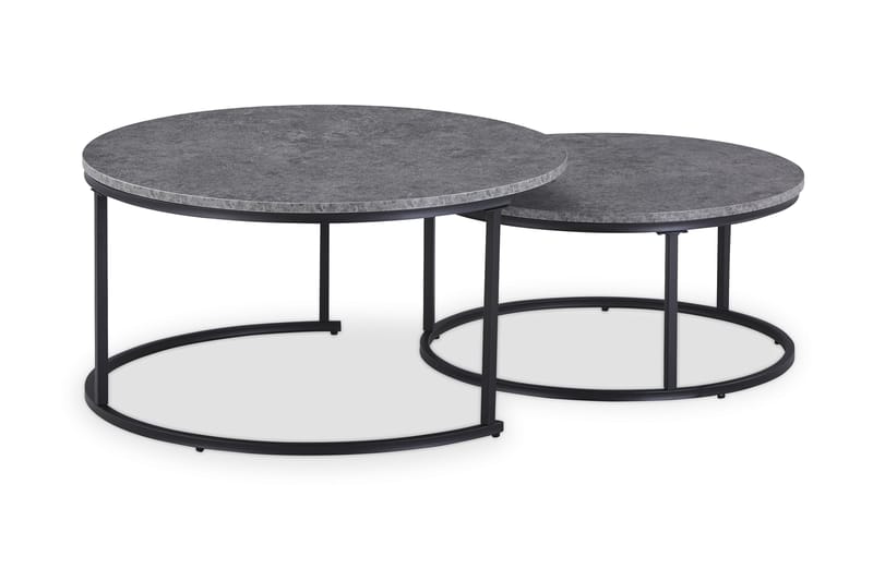 Settbord Thyra 90 cm Rundt 2 Bord - Settbord - Sofabord & salongbord
