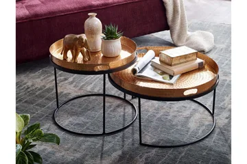 Wilhem Settbord 46 cm Rund - Gull - Møbler - Bord - Avlastningsbord & sidobord - Settbord