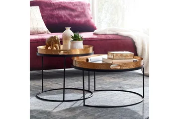 Wilhem Settbord 46 cm Rund - Gull - Møbler - Bord - Avlastningsbord & sidobord - Settbord