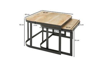Willowdale Settbord 60 cm - Brun / Svart - Møbler - Bord - Avlastningsbord & sidobord - Settbord
