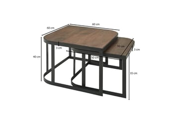 Willowdale Settbord 60 cm - Teak/Svart - Møbler - Bord - Avlastningsbord & sidobord - Settbord
