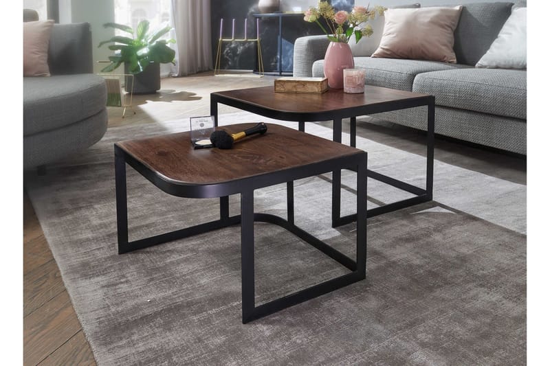Willowdale Settbord 60 cm - Teak/Svart - Møbler - Bord - Avlastningsbord & sidobord - Settbord