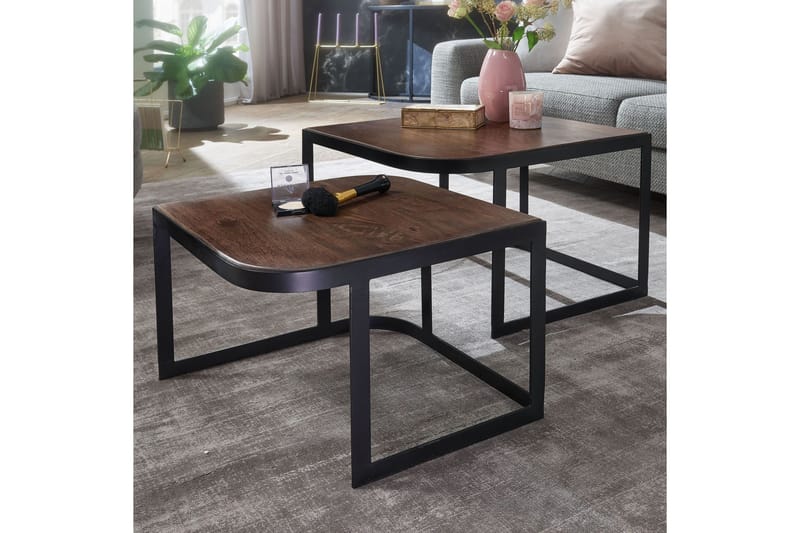 Willowdale Settbord 60 cm - Teak/Svart - Møbler - Bord - Avlastningsbord & sidobord - Settbord