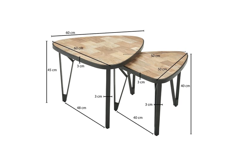 Willowdale Settbord 60 cm Trekantet - Brun / Svart - Møbler - Bord - Avlastningsbord & sidobord - Settbord