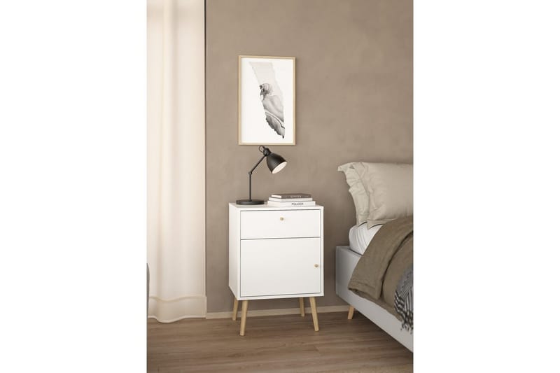 Shinta Nattbord 50 cm - Hvit - Møbler - Bord - Avlastningsbord & sidobord - Sengebord & nattbord