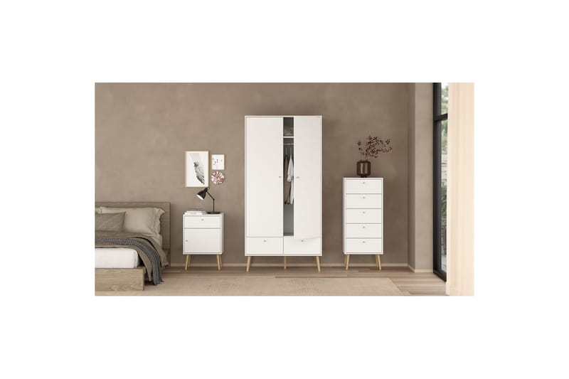 Shinta Nattbord 50 cm - Hvit - Møbler - Bord - Avlastningsbord & sidobord - Sengebord & nattbord