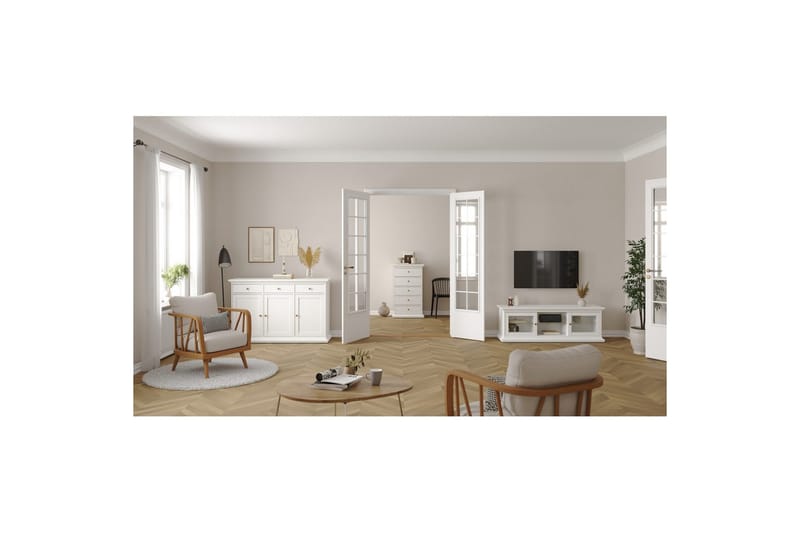Shoiba Sidebord 144 cm - Hvit - Møbler - Bord - Avlastningsbord & sidobord - Lampebord & sidebord