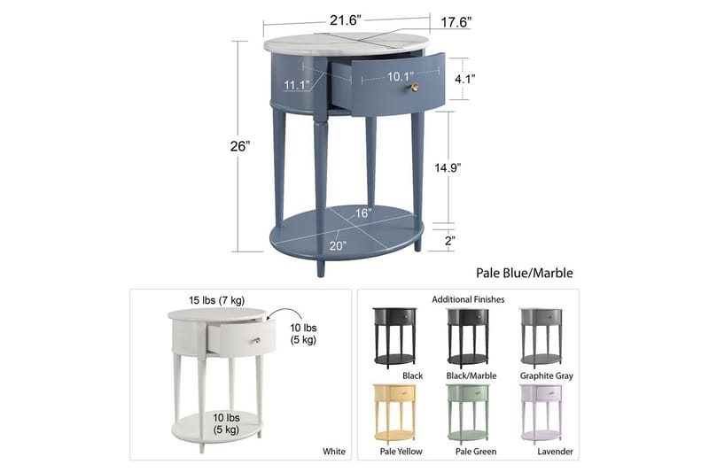Side-/endebord Aurora - Møbler - Bord - Avlastningsbord & sidobord - Lampebord & sidebord