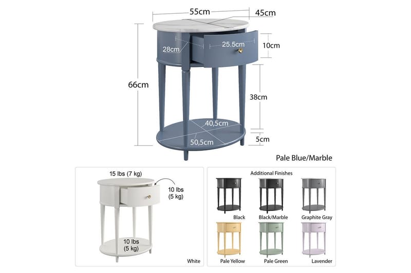 Side-/endebord Aurora - Møbler - Bord - Avlastningsbord & sidobord - Lampebord & sidebord