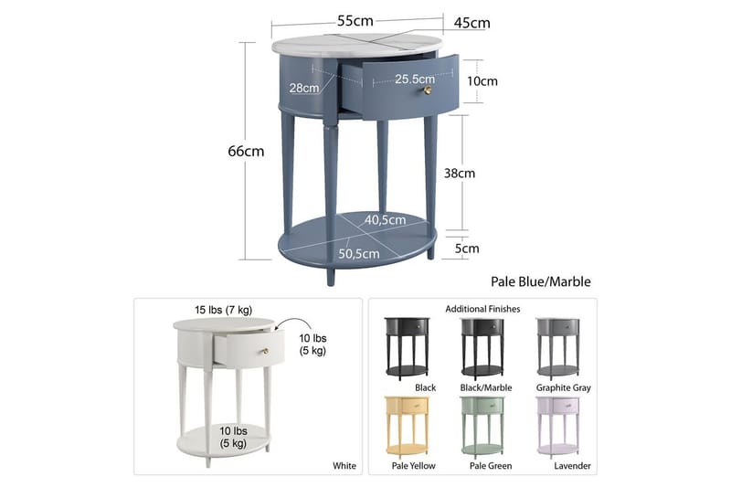 Side-/endebord Aurora - Møbler - Bord - Avlastningsbord & sidobord - Lampebord & sidebord