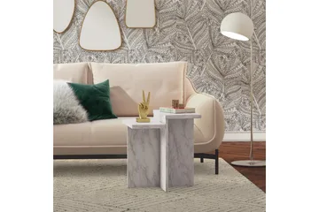 Side-/endebord Brielle Hvit marmor - Hvit marmor - Møbler - Bord - Avlastningsbord & sidobord - Lampebord & sidebord