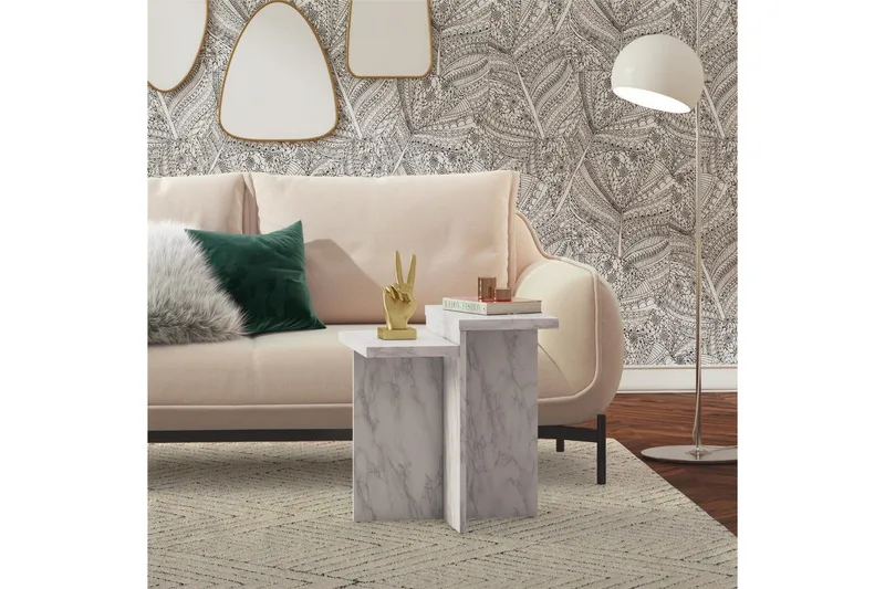 Side-/endebord Brielle Hvit marmor - Hvit marmor - Møbler - Bord - Avlastningsbord & sidobord - Lampebord & sidebord