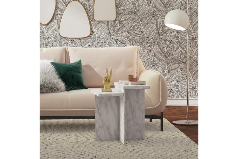 Side-/endebord Brielle Hvit marmor - Hvit marmor - Møbler - Bord - Avlastningsbord & sidobord - Brettbord og småbord