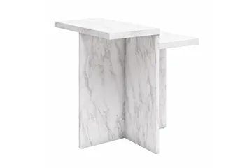 Side-/endebord Brielle Hvit marmor - Hvit marmor - Møbler - Bord - Avlastningsbord & sidobord - Lampebord & sidebord