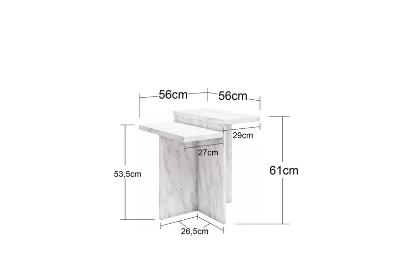 Side-/endebord Brielle Svart marmor - Svart marmor - Møbler - Bord - Avlastningsbord & sidobord - Lampebord & sidebord