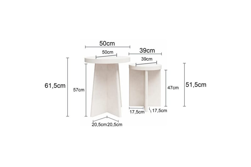 Side-/endebord Liam Sett - Møbler - Bord - Avlastningsbord & sidobord - Lampebord & sidebord