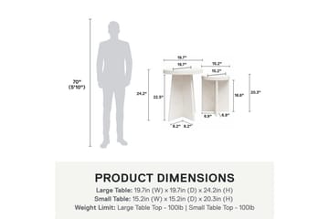Side-/endebord Liam Sett - Møbler - Bord - Avlastningsbord & sidobord - Lampebord & sidebord
