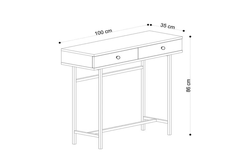 Sideboard Eik|Svart - Natur / Svart - Møbler - Bord - Avlastningsbord & sidobord - Konsollbord & gangbord