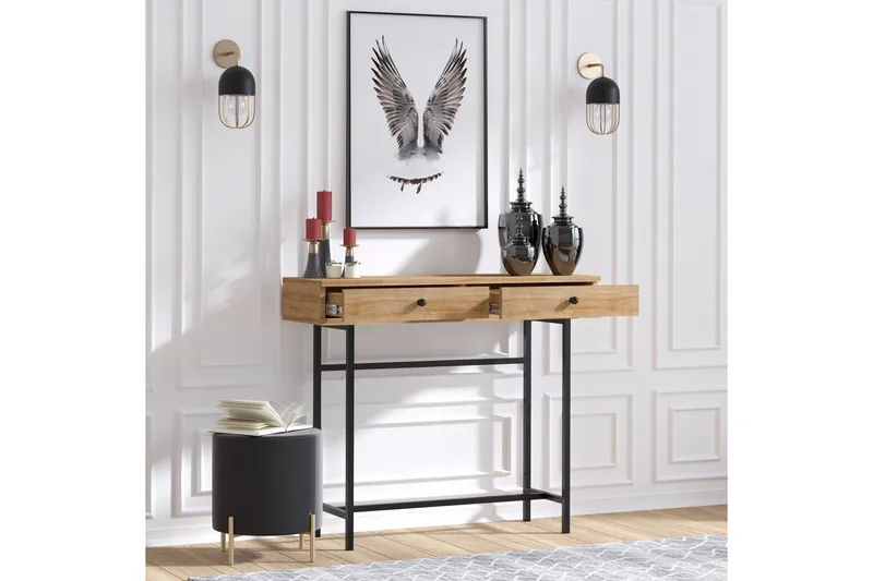 Sideboard Eik|Svart - Natur / Svart - Møbler - Bord - Avlastningsbord & sidobord - Konsollbord & gangbord